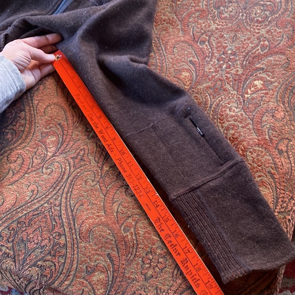 Title Nine Swacket tunic jacket wool blend fleece full zip heather brown women M - Picture 8 of 14